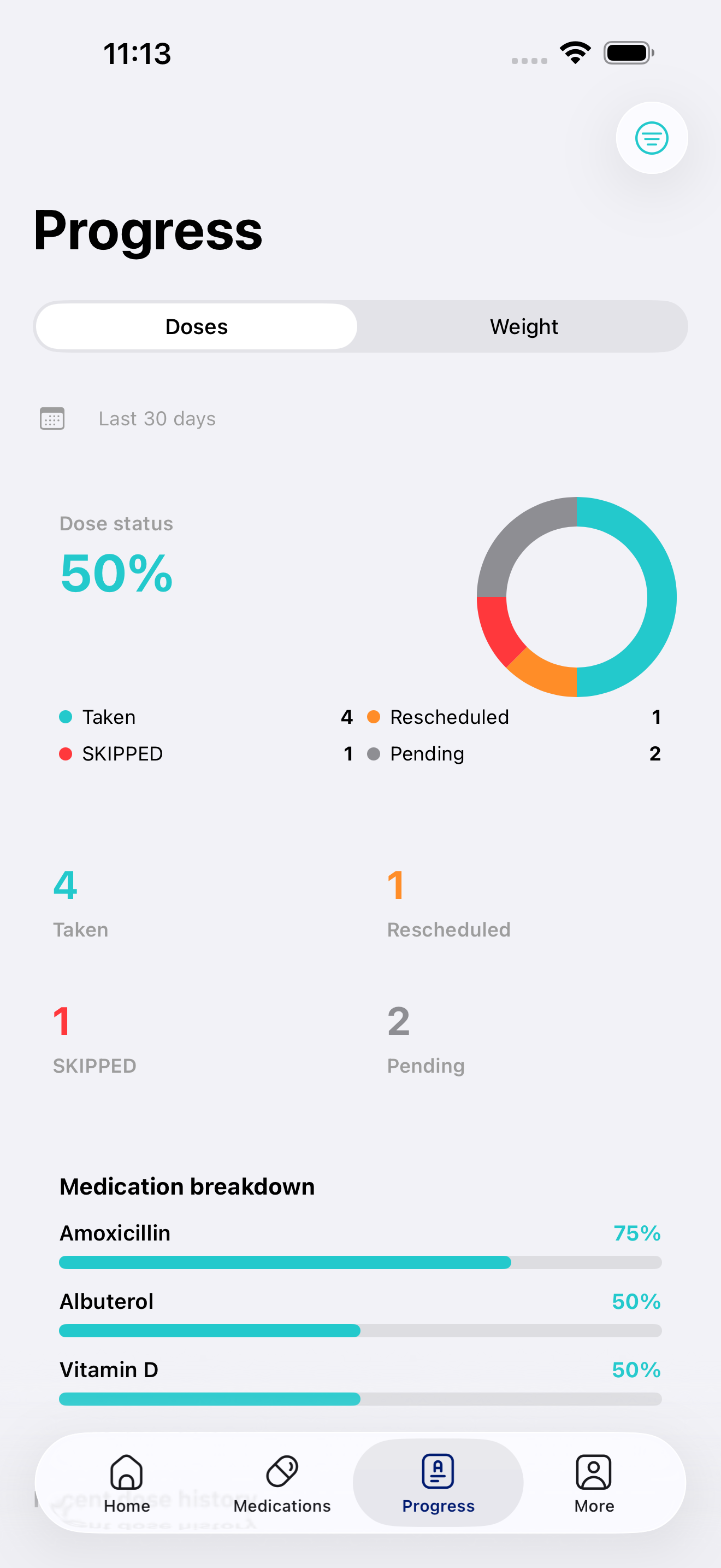 Pellet app progress screen
